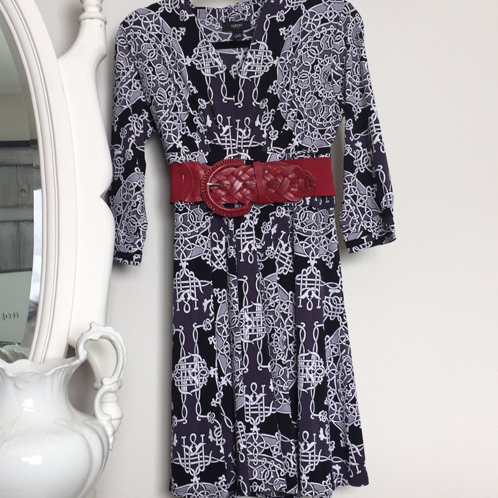 Alfani dress Petite S, 3/4 sleeve flattering drape - Picture 1 of 3